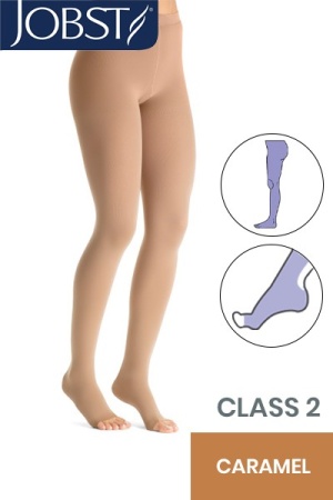 Jobst Opaque Class 2 Caramel Open-Toe Compression Tights