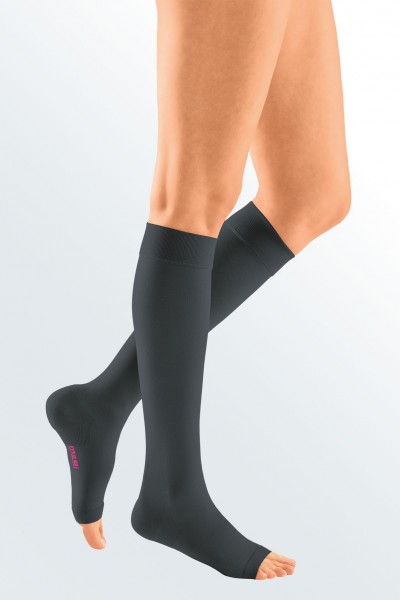 Medi Mediven Plus Class 1 Black Below Knee Compression Stockings With Open Toe Compression