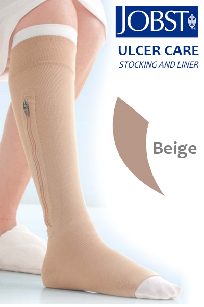JOBST Ulcercare Stocking Right Zipper and Liners 40 mmHg