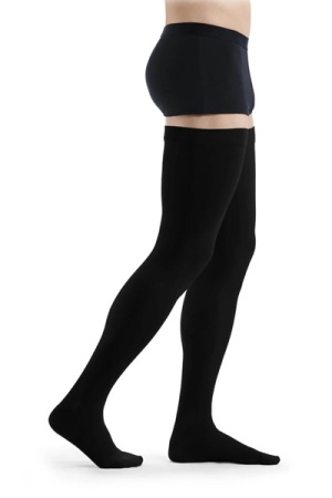 Sigvaris Essential Comfortable Unisex Class 2 Thigh High Black Compression Stockings