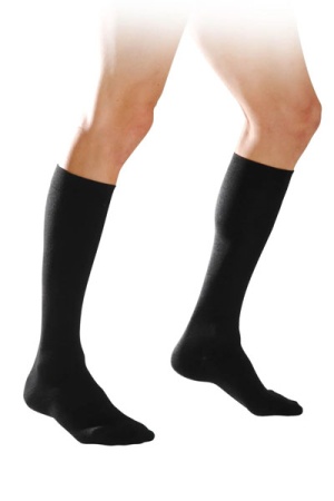 Sigvaris Essential Coton Men's Class 2 Thigh High Black Compression Stockings