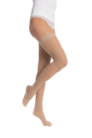 Sigvaris Essential Semitransparent Class 2 Thigh Dune Compression Stockings