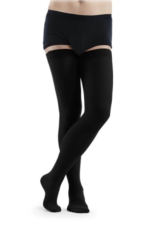 Sigvaris Essential Thermoregulating Unisex Class 1 Thigh Black Compression Stockings