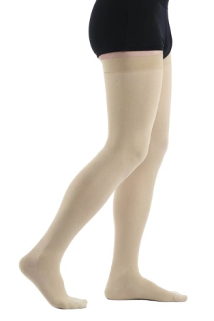 Sigvaris Essential Thermoregulating Unisex Class 1 Thigh Nature Compression Stockings with Knobbed Grip