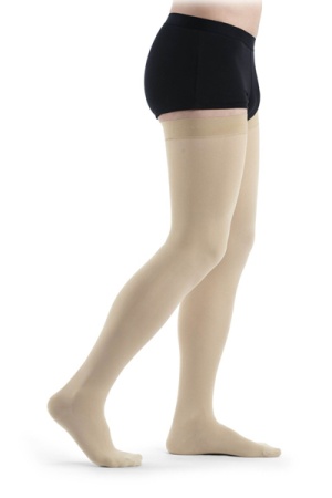 Sigvaris Essential Thermoregulating Unisex Class 1 Thigh Nature Compression Stockings with Sensinnov Grip Top