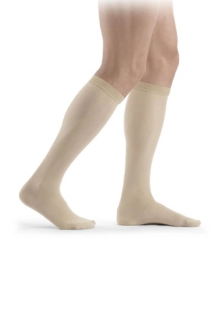 Sigvaris Essential Thermoregulating Unisex Class 2 Knee High Nature Compression Stockings with Knobbed Grip