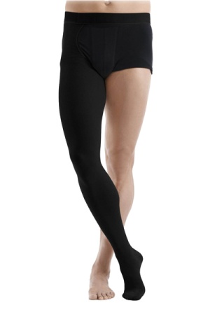 Sigvaris Essential Thermoregulating Unisex Class 2 Thigh Black Compression Stocking with Waist Attachment