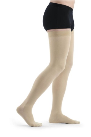 Sigvaris Essential Thermoregulating Unisex Class 2 Thigh Nature Compression Stockings with Sensinnov Grip Top