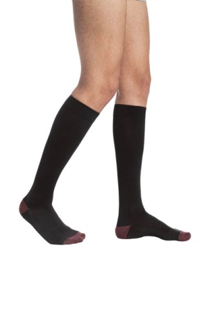 Sigvaris Style Colours Male Class 2 Black and Aubergine Compression Socks