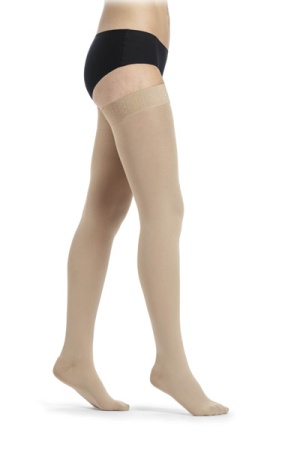 Sigvaris Style Semitransparent Class 2 Thigh Skin Compression Stockings with Lace Grip