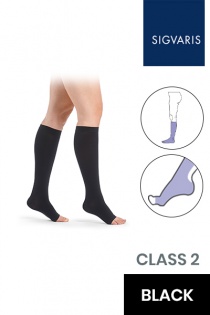 Flat-Knit Below Knee Stockings Open Toe Ccl 2 (23-32 mmHg) RAL