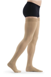 Sigvaris Essential Comfortable Unisex Class 1 Thigh High Caramel Compression Stockings with Grip Top