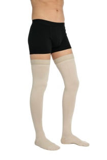 Sigvaris Essential Coton Men's Class 2 Thigh High Sable Compression Stockings