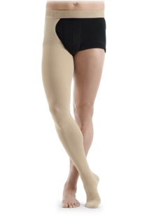 Sigvaris Essential Thermoregulating Unisex Class 1 Thigh Nature Compression Stocking with Waist Attachment