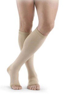 Sigvaris Traditional Unisex Class 3 Knee High Beige Compression Stockings with Open Toe